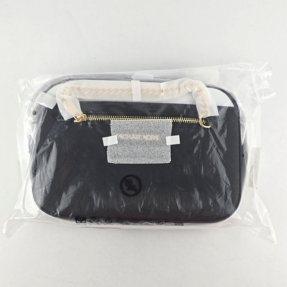 Michael Kors Jet Set Small Saffiano Leather Crossbody Bag Gold Tone Hardware - Picture 5 of 13